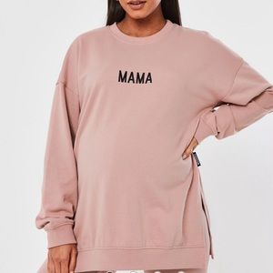 Missguided Rose Mama Slogan Maternity Sweatshirt